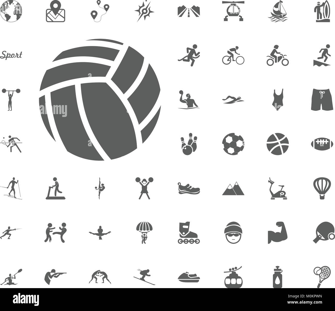 Sfera Valleyball icona. Sport illustrazione vettoriale icone set. Set di 48 icone dello sport Illustrazione Vettoriale