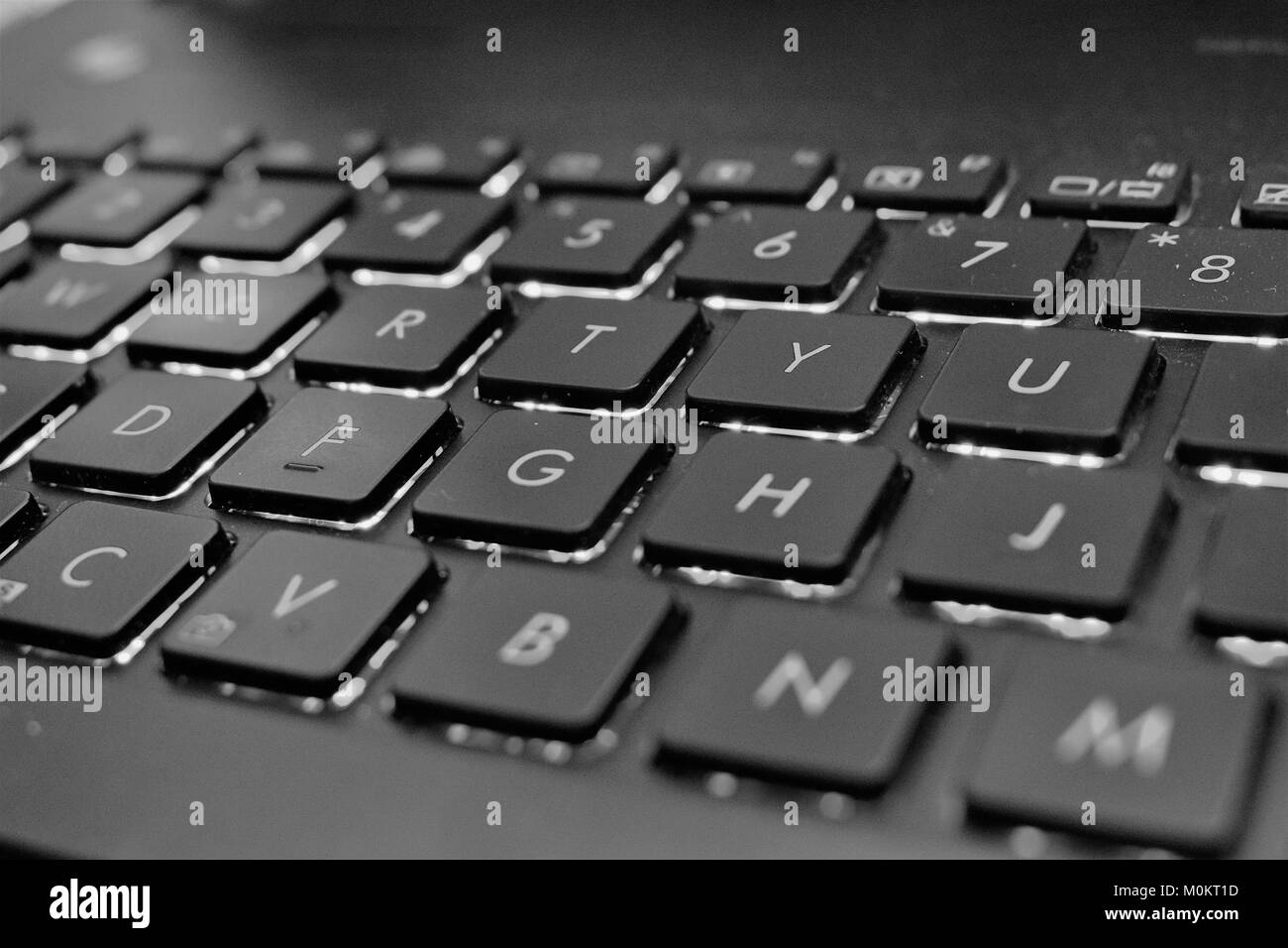 In bianco e nero la tastiera Foto Stock