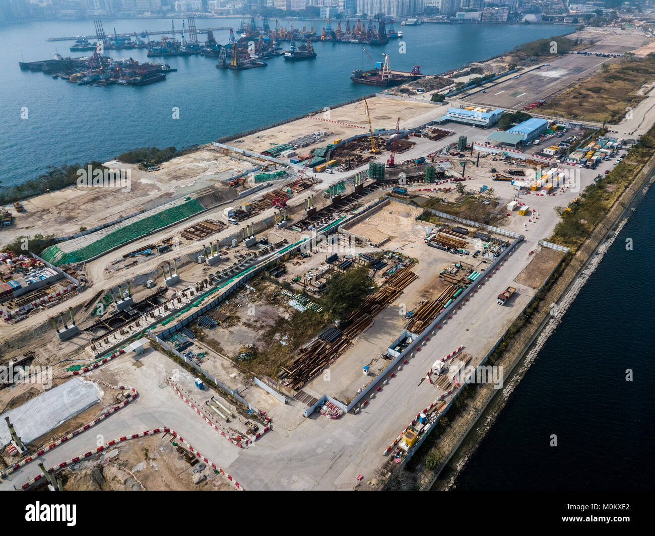 Sito in costruzione di Hong Kong da fuco view Foto Stock