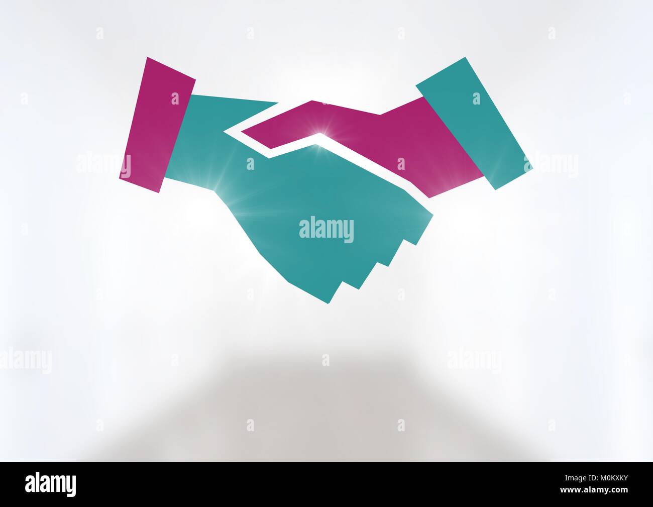 Mano di Business shake icona Foto Stock