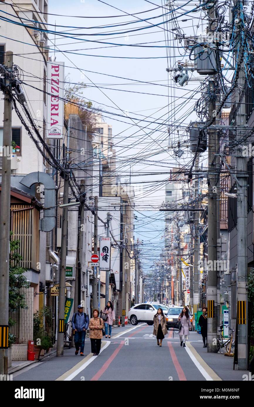 Giappone,Honshu island,Kansaï regione,Kyoto,una strada vicino al mercato di Nishiki Foto Stock