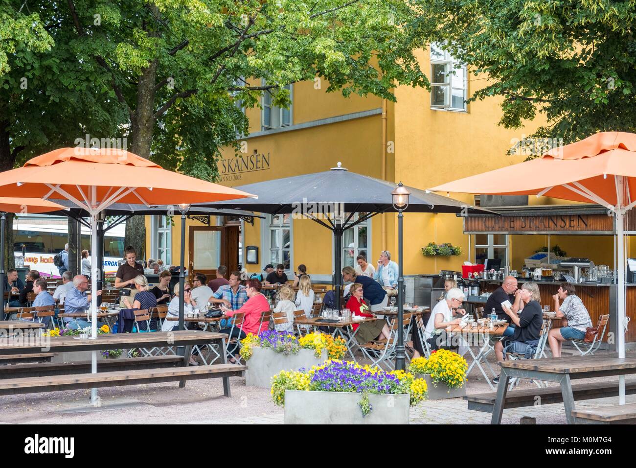 Norvegia,Oslo,storico quartiere di Christiania Torv,Skansen birreria Foto Stock