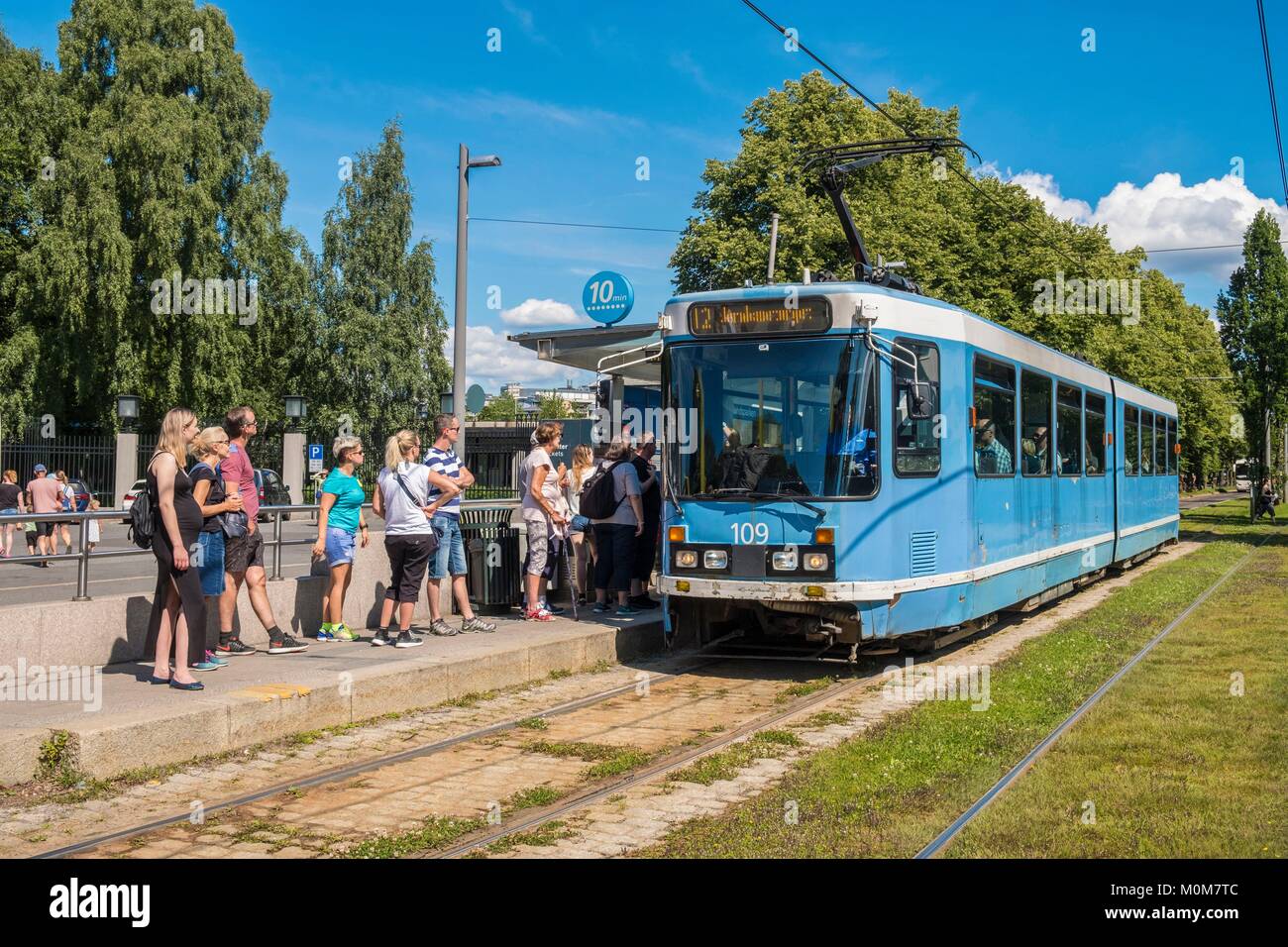 Norvegia,Oslo,tram Foto Stock