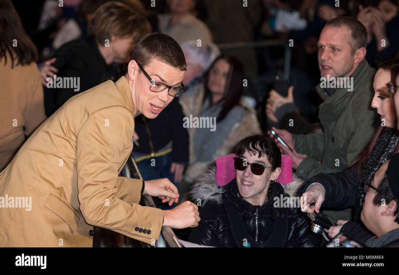 Londra, Regno Unito. Il 22 gennaio, 2018. Poulter si assiste il 'Maze Runner: la morte cura' premiere del film, London, Regno Unito - 22 Gen 2018 Credit: Gary Mitchell/Alamy Live News Foto Stock