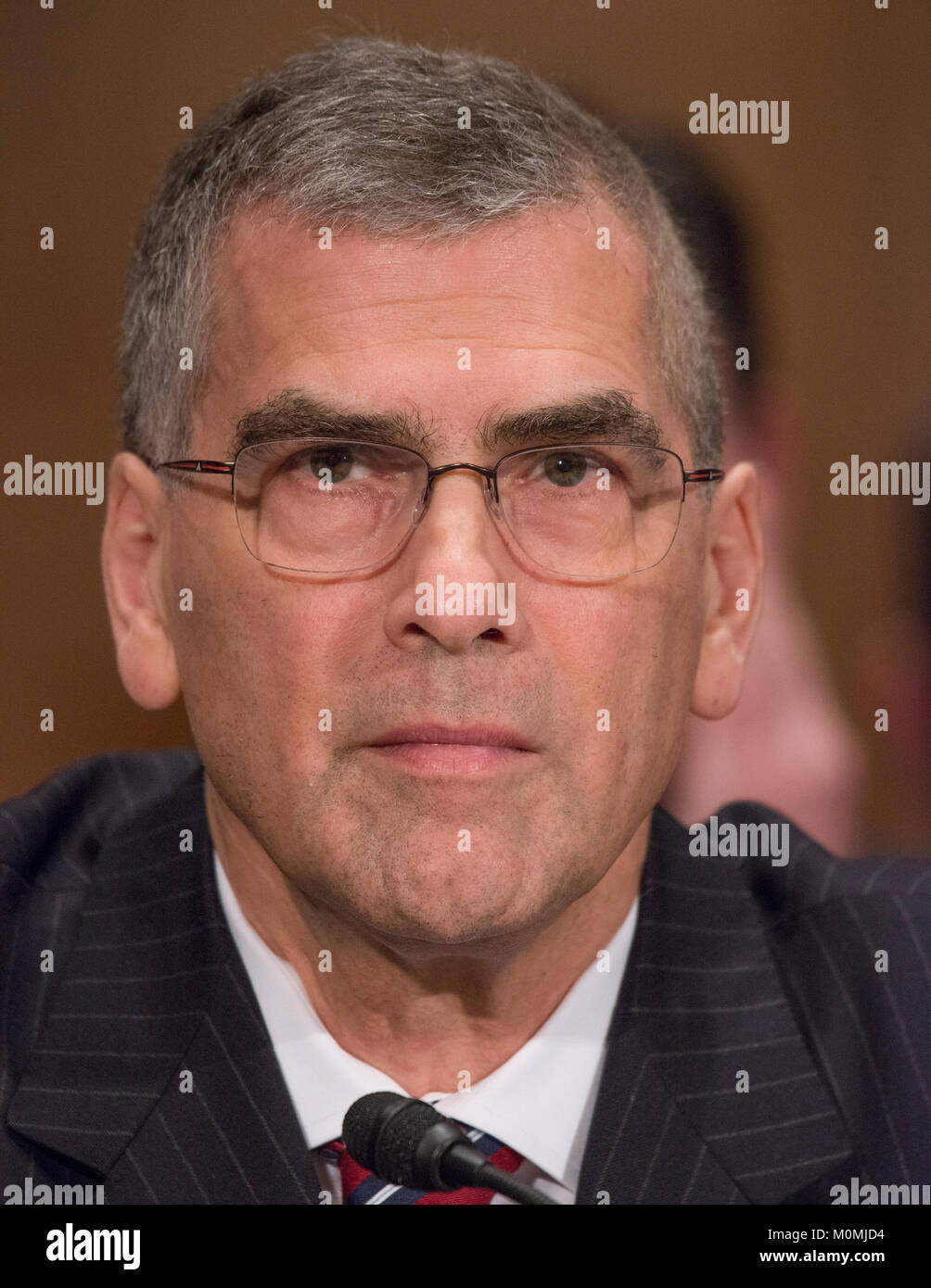 Il dottor Marvin Goodfriend testimonia davanti al Senato degli Stati Uniti Comitato bancario, alloggiamento e gli affari urbani sulla sua candidatura a essere un membro del consiglio dei governatori della Federal Reserve System sul Campidoglio di Washington, DC martedì, 23 gennaio 2018. Credito: Ron Sachs/CNP /MediaPunch Foto Stock
