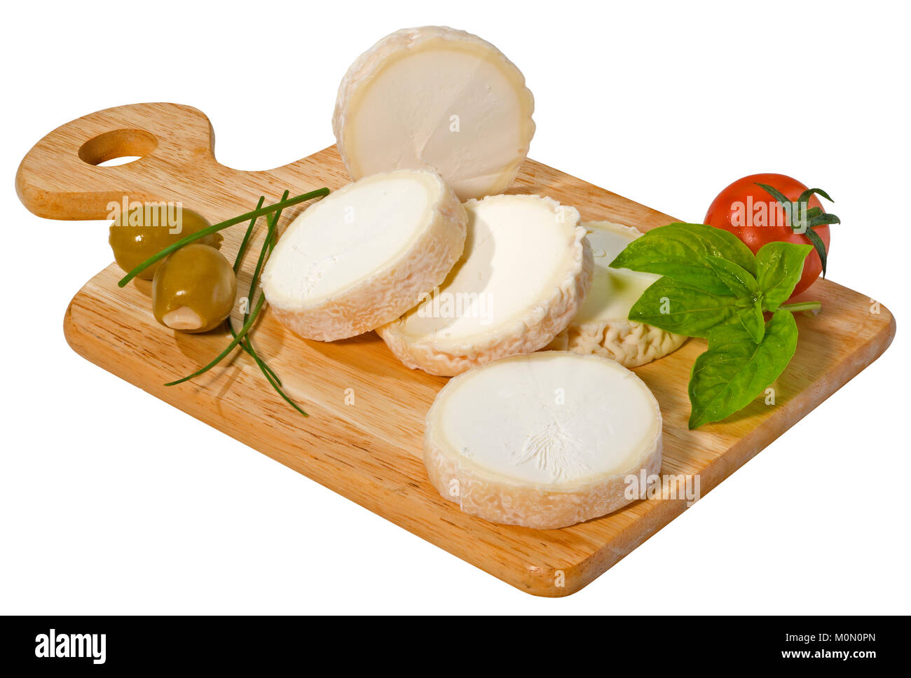 Chabichou fatti a mano formaggi di capra Foto Stock