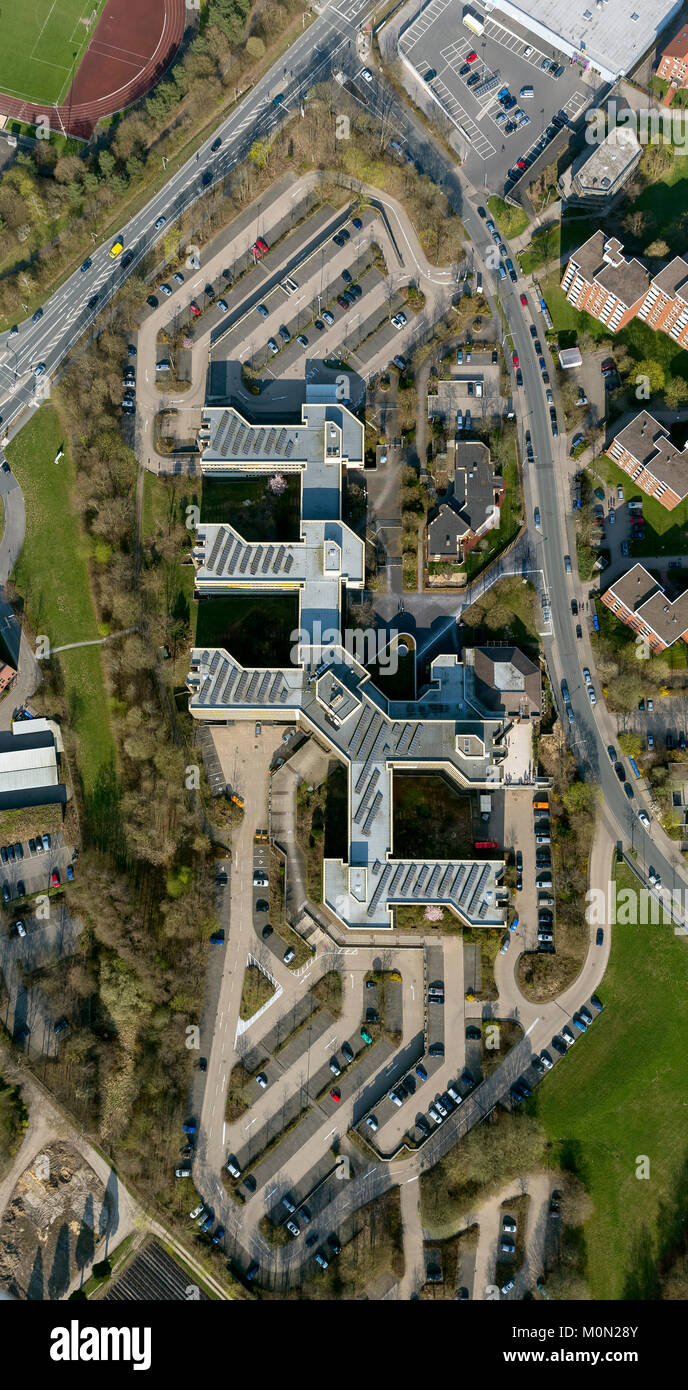 Distretto di Detmold Casa con il traffico stradale Office Felix-Fechenbach-Str. 5, fotografia aerea di Detmold, Detmold e Renania settentrionale-Vestfalia, Germania, Europ Foto Stock