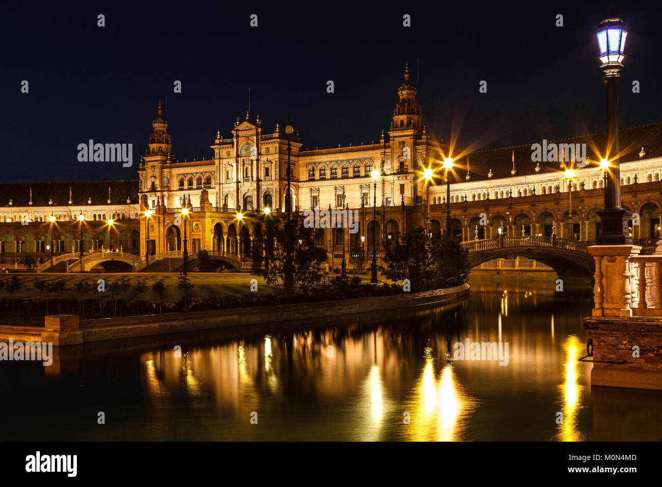 Canal, Plaza de Espana, Siviglia, Spagna Foto Stock