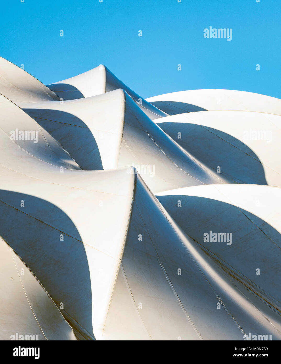 Vista astratta del tetto in corrispondenza Oriam Centro sportivo nazionale presso Università Heriot-Watt in Edimburgo, Scozia, Regno Unito Foto Stock