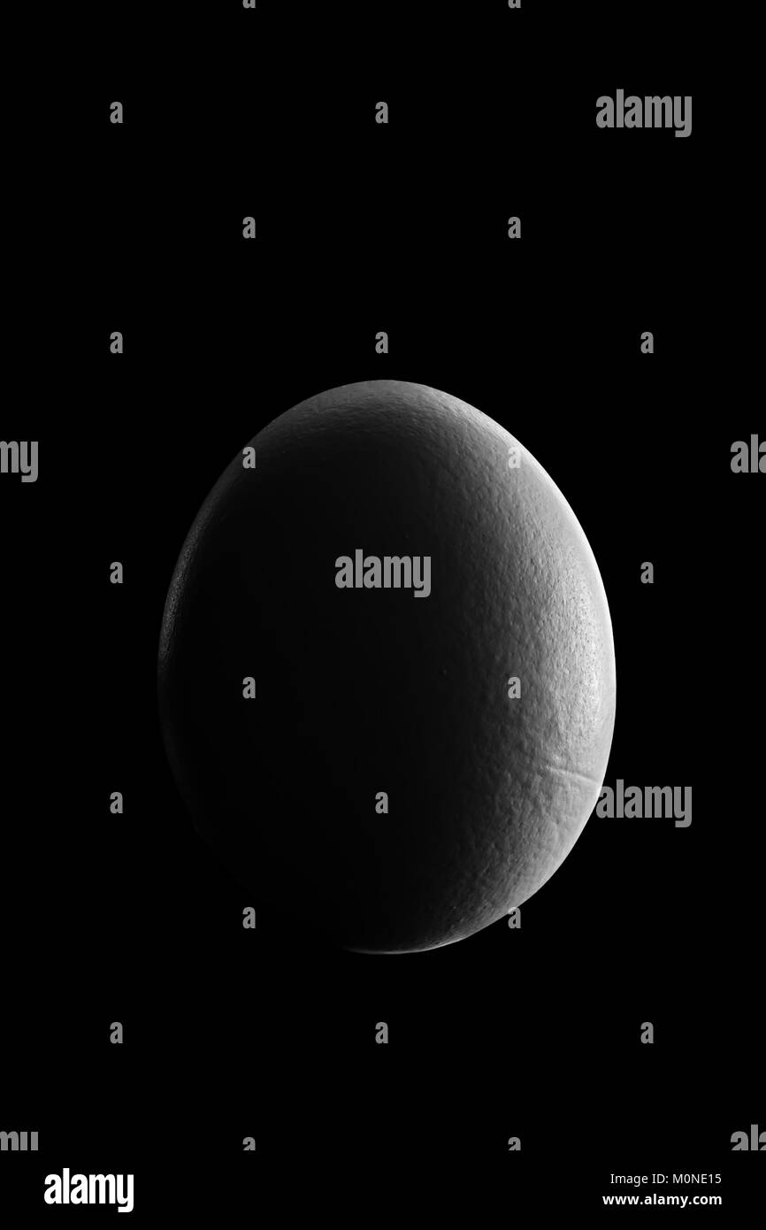 Luna crescente fase mostrano da uovo nella notte con shadow Planet Food concept di sfondo spazio Foto Stock