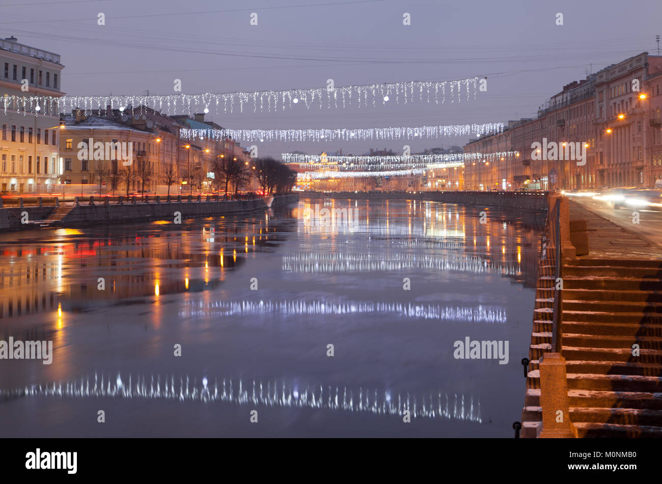 Argine del Fiume Fontanka, San Pietroburgo, Russia. Foto Stock