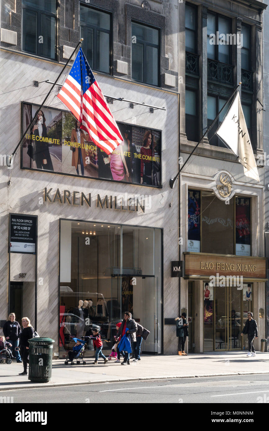 Karen Millen vetrina sulla Fifth Avenue, New York, Stati Uniti d'America Foto Stock