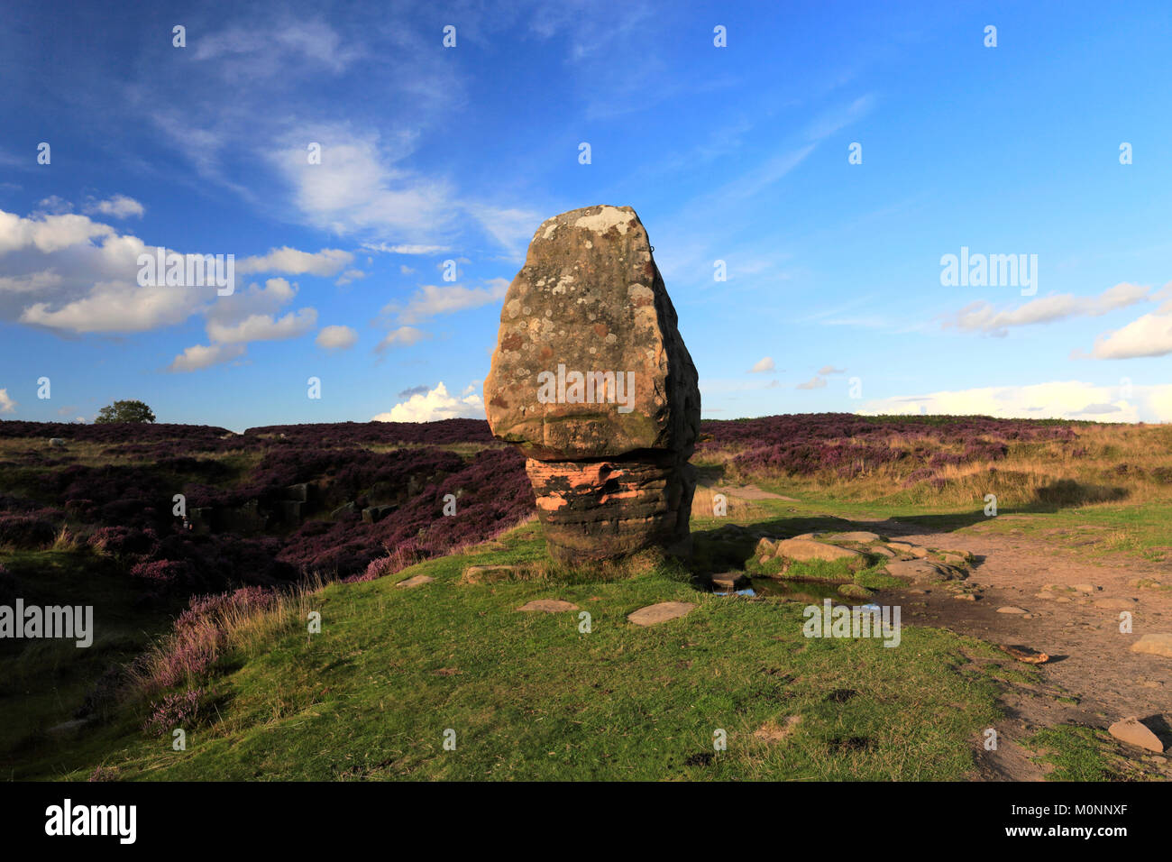 La pietra di sughero, Stanton Moor, Parco Nazionale di Peak District, Derbyshire, England, Regno Unito Foto Stock