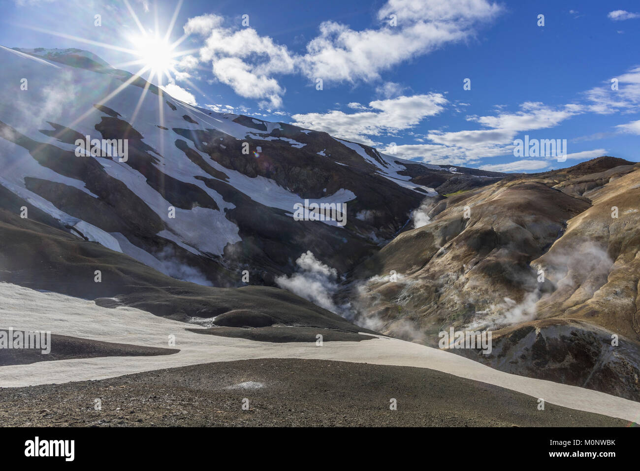 Primavera calda area Hveradalir,Kerlingarfjöll,Suðurland,Islanda Foto Stock