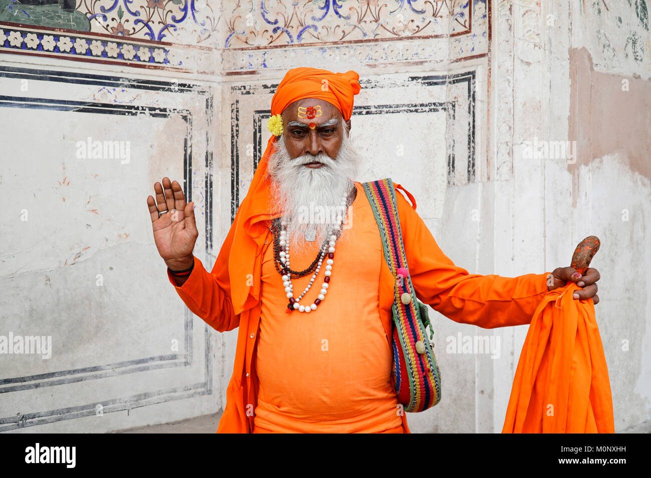 Indian uomo santo,Sadhu,Jaipur India Foto Stock