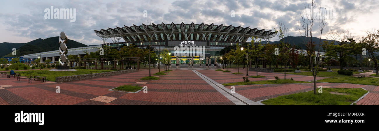 Stazione ferroviaria,KTX Korail,Gyeongju,Corea del Sud Foto Stock