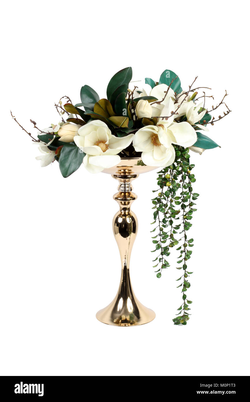 Fiore d'oro Stand su sfondo semplice Foto Stock