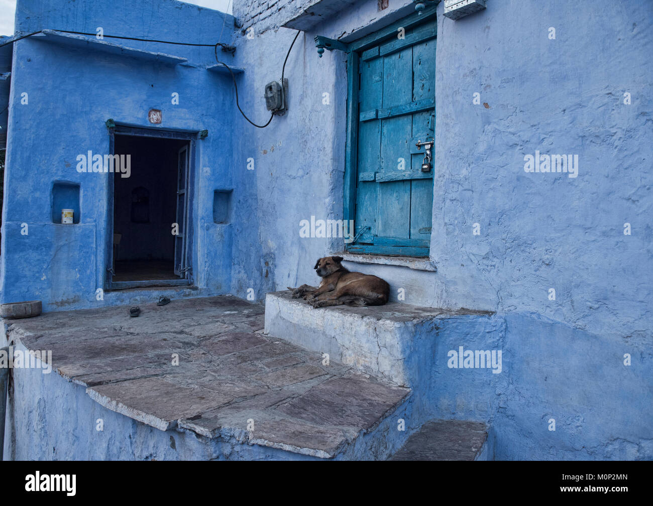 Le scene della città blu di Bundi, Rajasthan, India Foto Stock