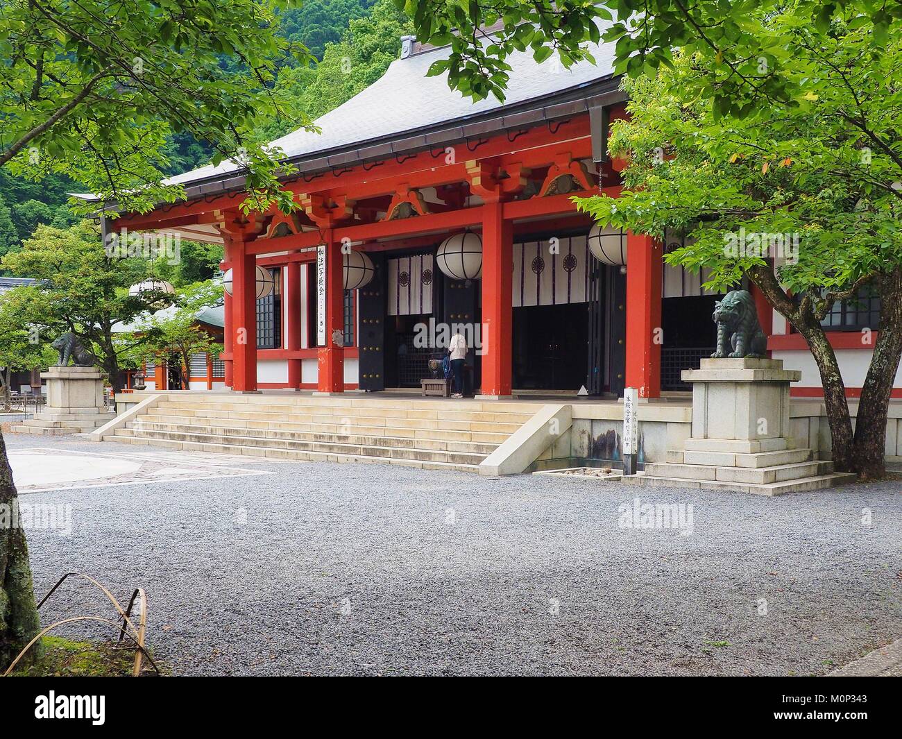 Giappone,Kyoto,Kurama,Tempio di Kurama Dera,sacrario principale (Honden) Foto Stock