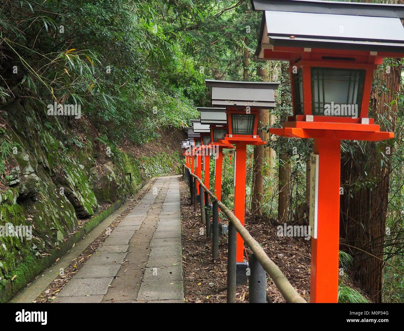 Giappone,Kyoto,Kurama,Tempio di Kurama Dera,percorso del santuario Foto Stock