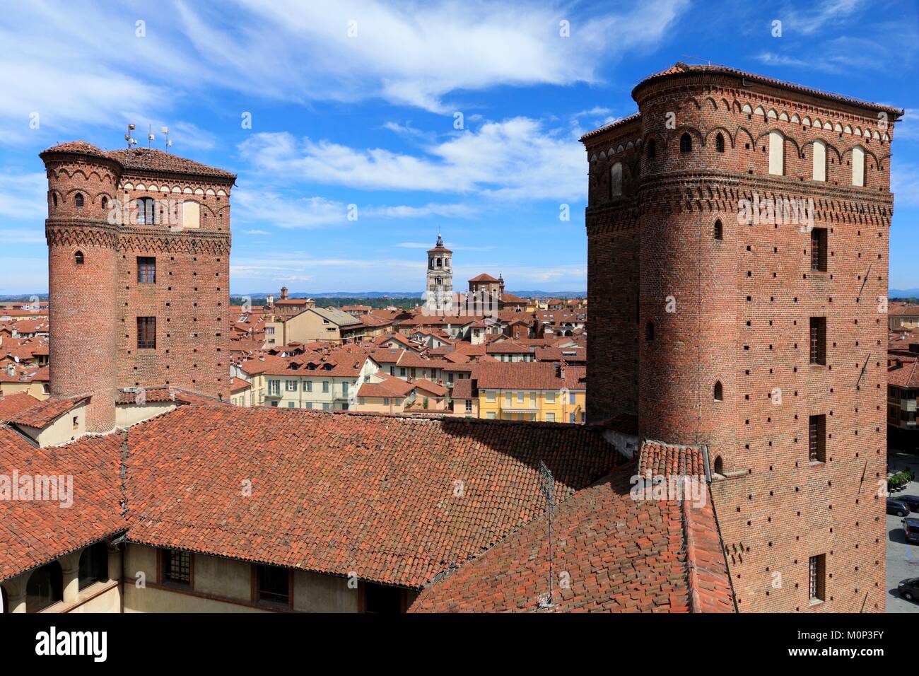 L'Italia,Piemonte,in provincia di Cuneo,Langhe,Fossano,castello degli Acaja Foto Stock