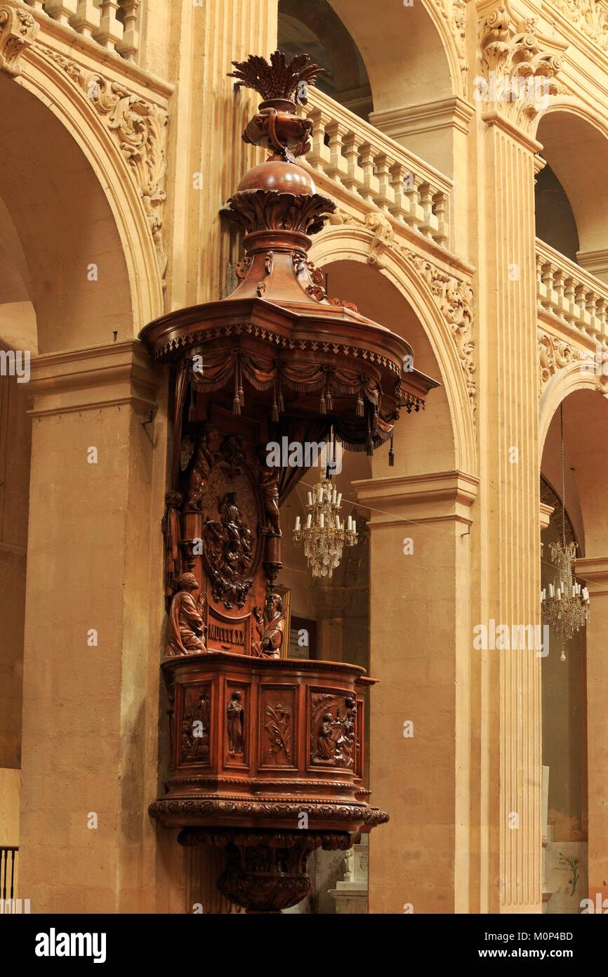 Francia,Bouches du Rhone,Aix en Provence,district Villeneuve,Rue Lacepede,cappella dei gesuiti XVIIe,Lycee du Sacre Choeur,ex collegio Bourbon Foto Stock
