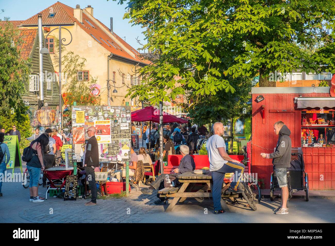 La Danimarca,Zelanda,Copenhagen,Christianshavn,Christiania,autogestito comunità intenzionale fondata nel 1971 sul sito della caserma Bådsmandsstraede,street art Foto Stock