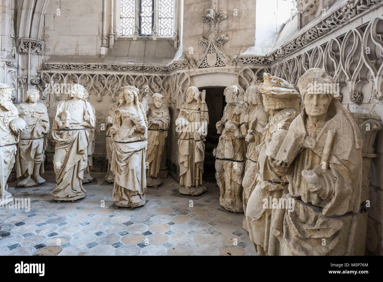 Francia,Somme,Rue,lo Spirito Santo cappella,costruita tra 1440 e 1515 è un grande edificio gotico fiammeggiante picard arte Foto Stock