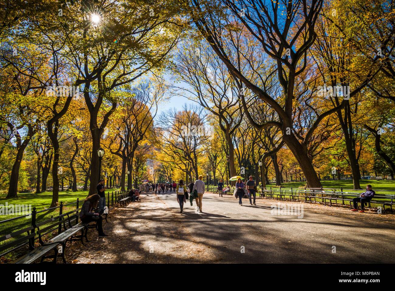 Stati Uniti,New York,New York City,Central Park, il centro commerciale,l'autunno Foto Stock
