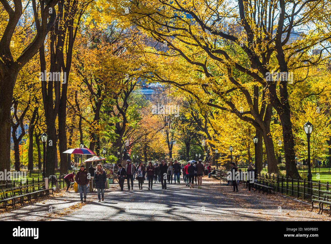 Stati Uniti,New York,New York City,Central Park, il centro commerciale,l'autunno Foto Stock