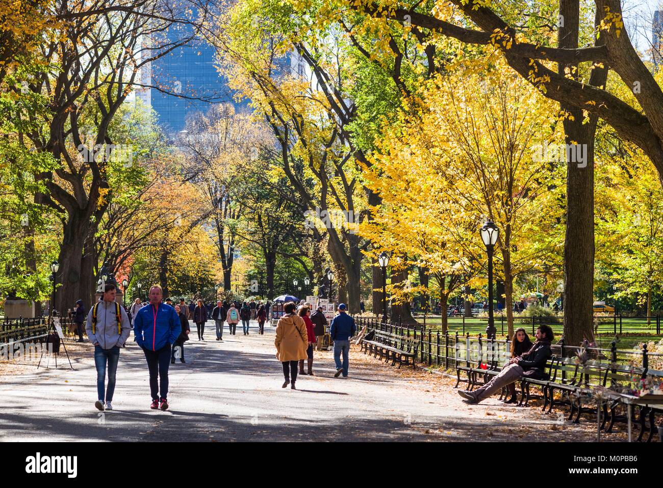 Stati Uniti,New York,New York City,Central Park, il centro commerciale,l'autunno Foto Stock