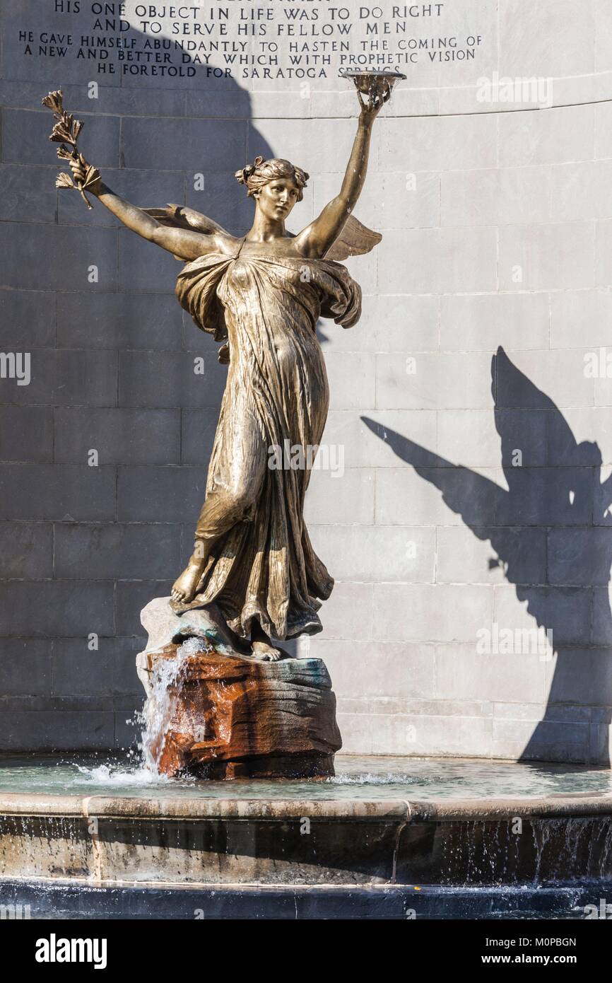 Stati Uniti,New York,Hudson Valley,Saratoga Springs,Congress Park,spirito di vita della statua di Daniel Chester French Foto Stock