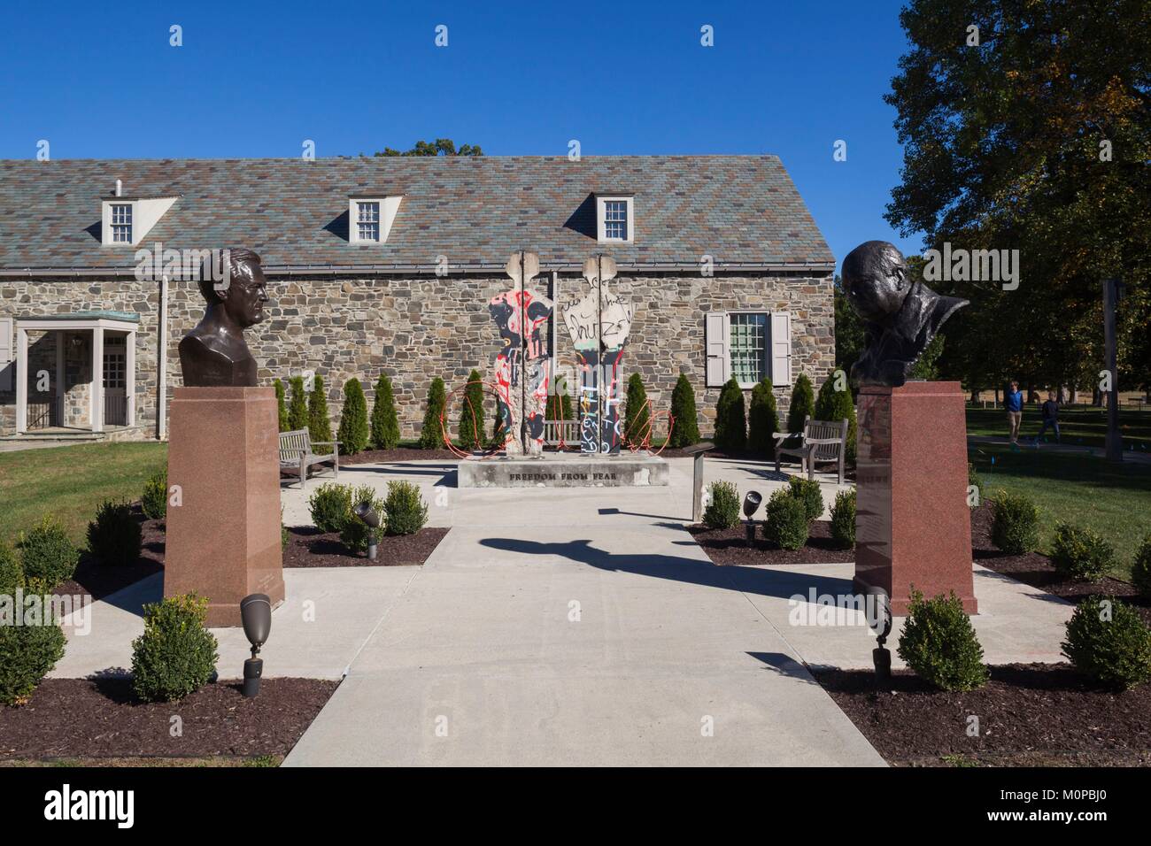 Stati Uniti,New York,Hudson Valley,Hyde Park,FDR National Historic Site,ex casa del Presidente degli Stati Uniti Franklin D Roosevelt,,esterno Foto Stock