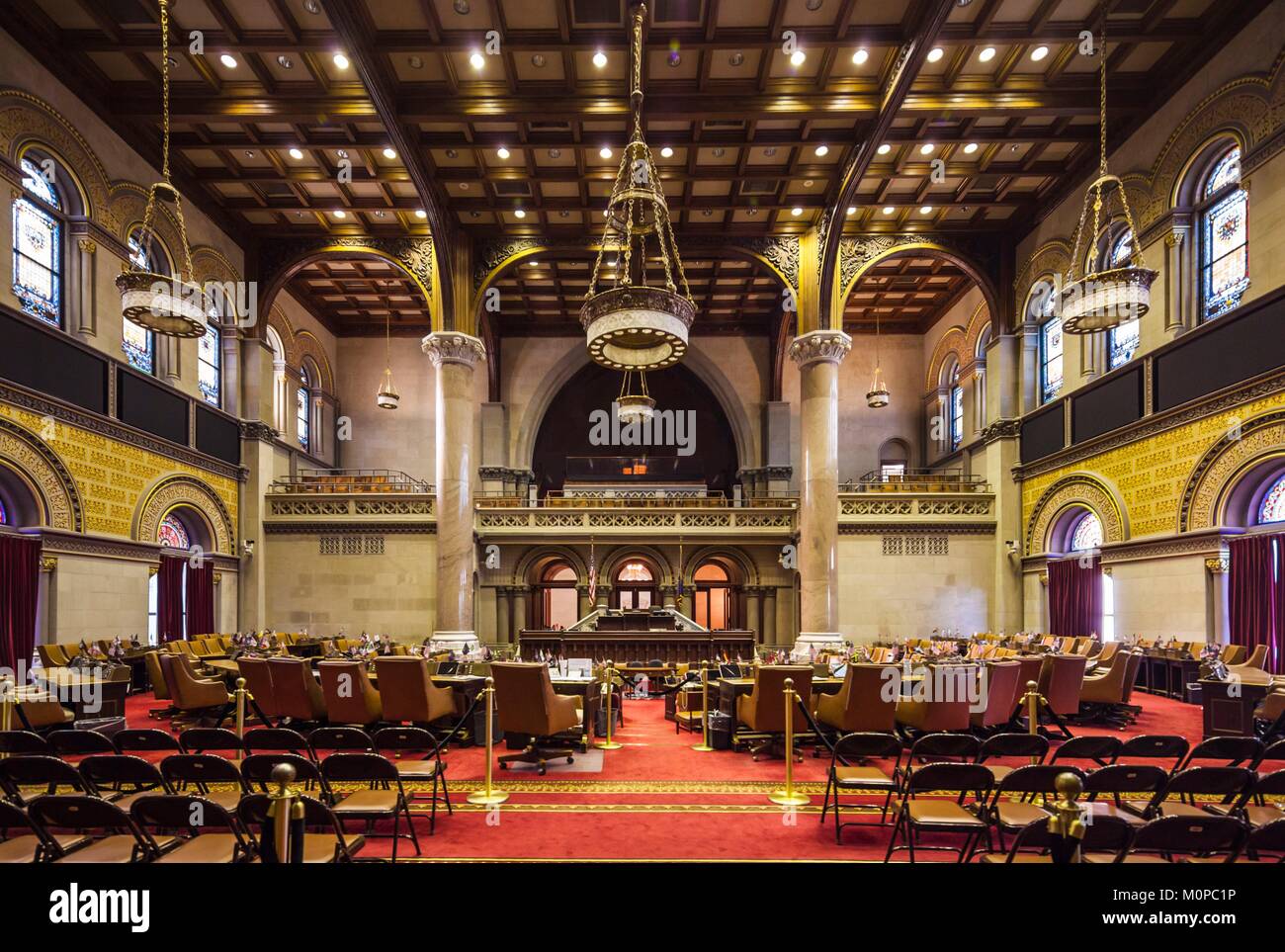 Stati Uniti,New York,Hudson Valley,Albany,New York State Capitol Building, New York Stato Camera di assemblaggio Foto Stock