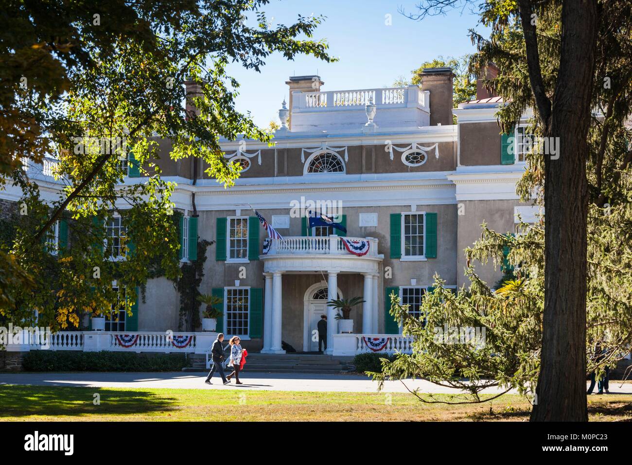 Stati Uniti,New York,Hudson Valley,Hyde Park,FDR National Historic Site,ex casa del Presidente degli Stati Uniti Franklin D Roosevelt,,esterno Foto Stock