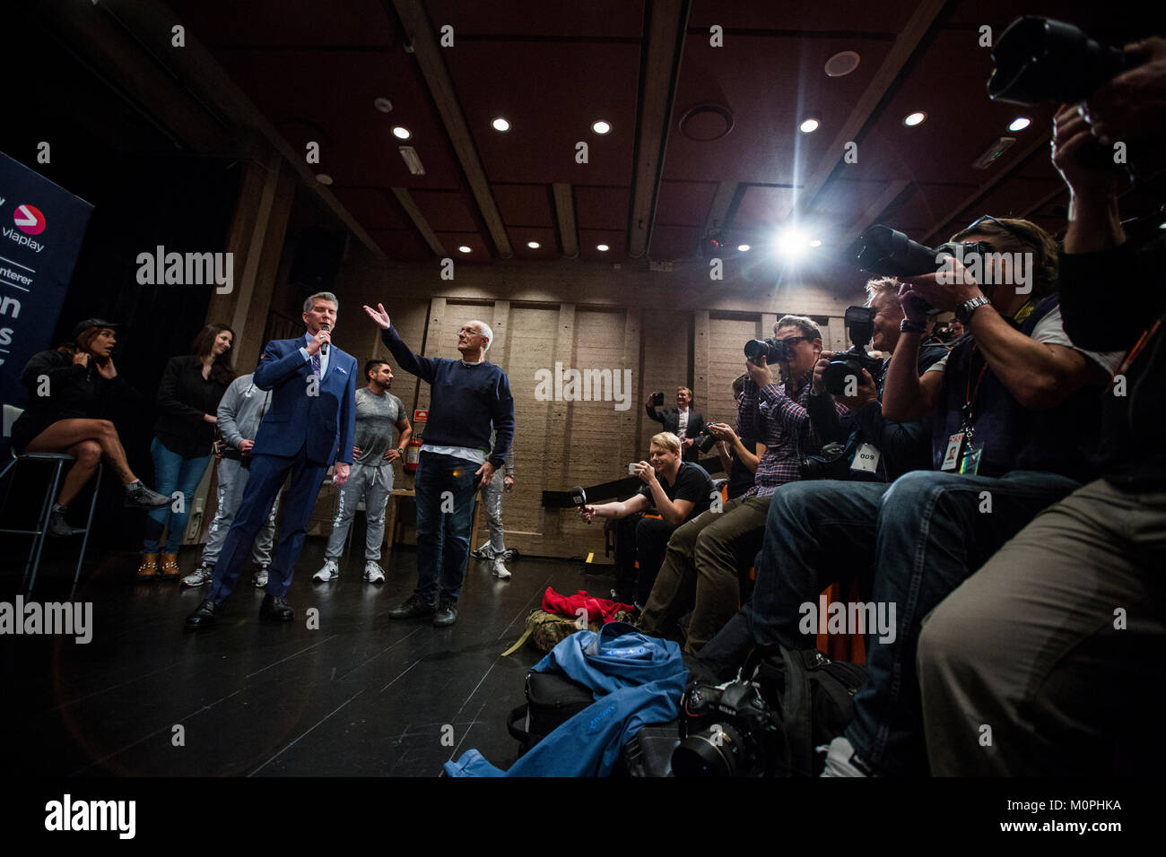 Norvegia, Bergen - Giugno 08, 2017. L'anello americano annunciatore Michael Buffer visto a pesare nel giorno prima la lotta alla battaglia di Bergen in caso di Bergen. (Photo credit: Gonzales foto - Jarle H. Moe). Foto Stock