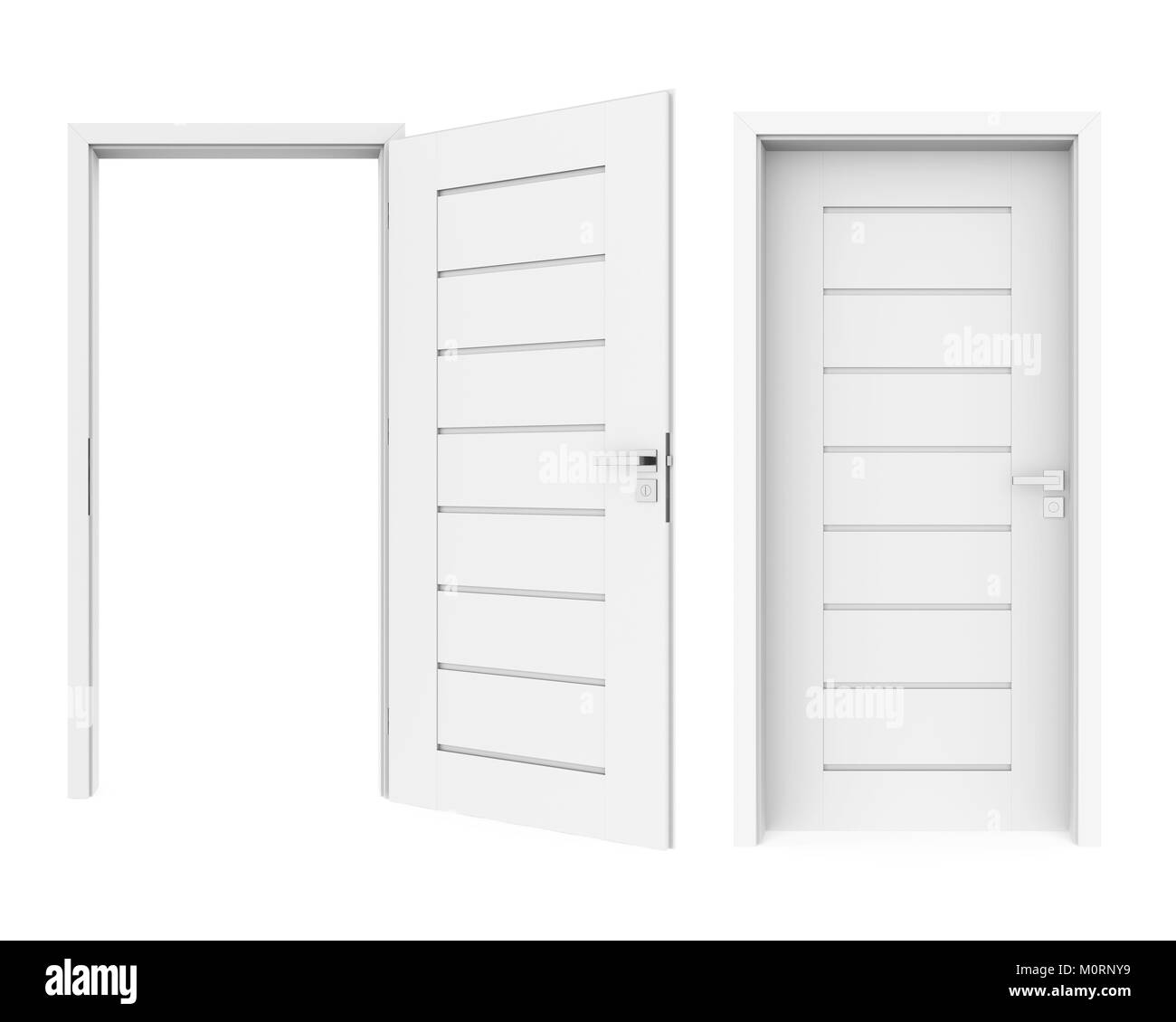 Chiuso e Aperto porte isolate Foto Stock