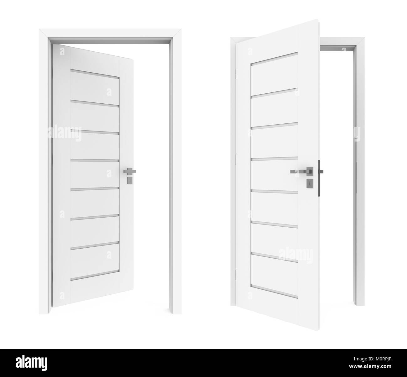 Aperto porte isolate Foto Stock