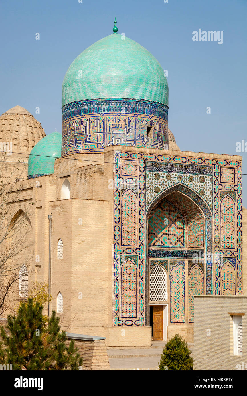 L ingresso del Shah-i-Zinda Mausoleo complessa, Samarcanda, Uzbekistan Foto Stock