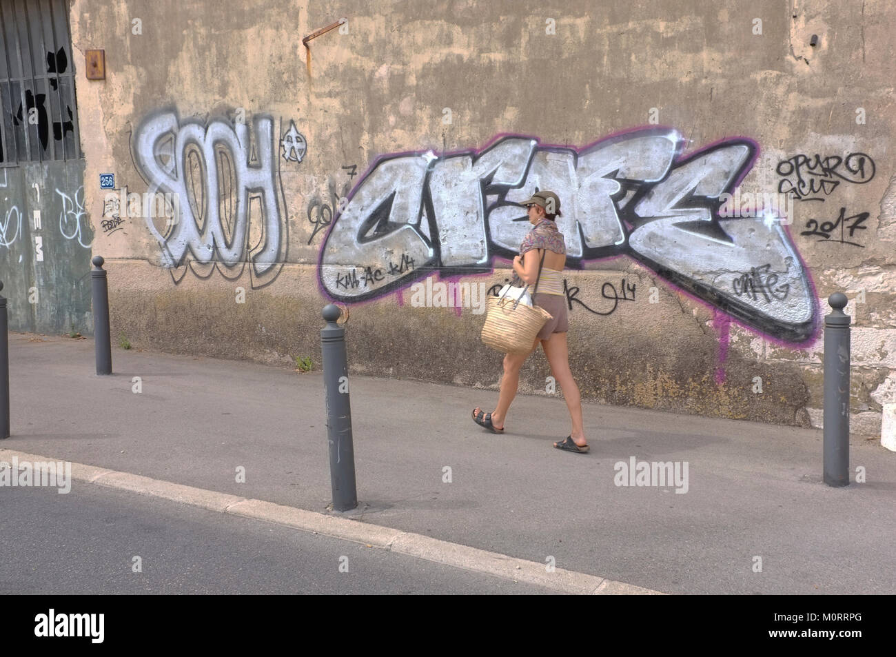 Graffiti in La Ciotat, Francia. Foto Stock