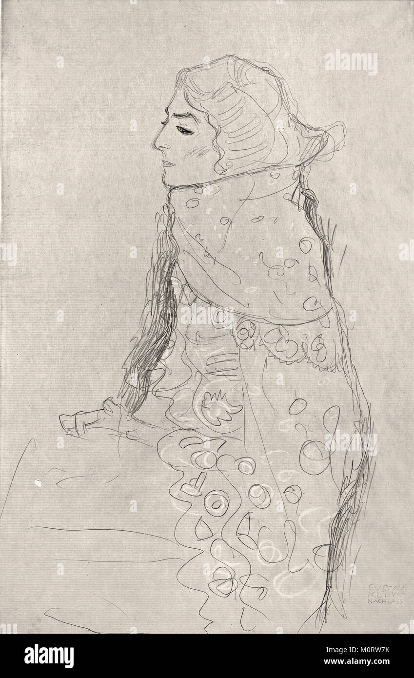 Gustav Klimt - La donna seduta - Leopold Museum, Vienna Foto Stock
