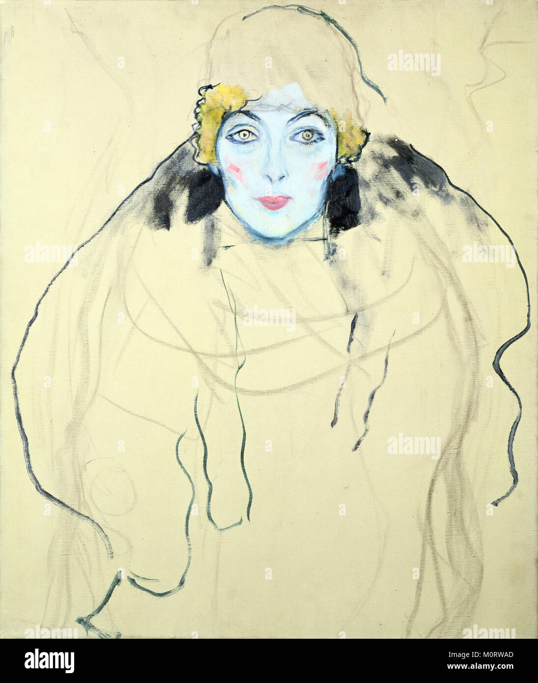 Gustav Klimt - Frauenkopf (testa di donna) Foto Stock