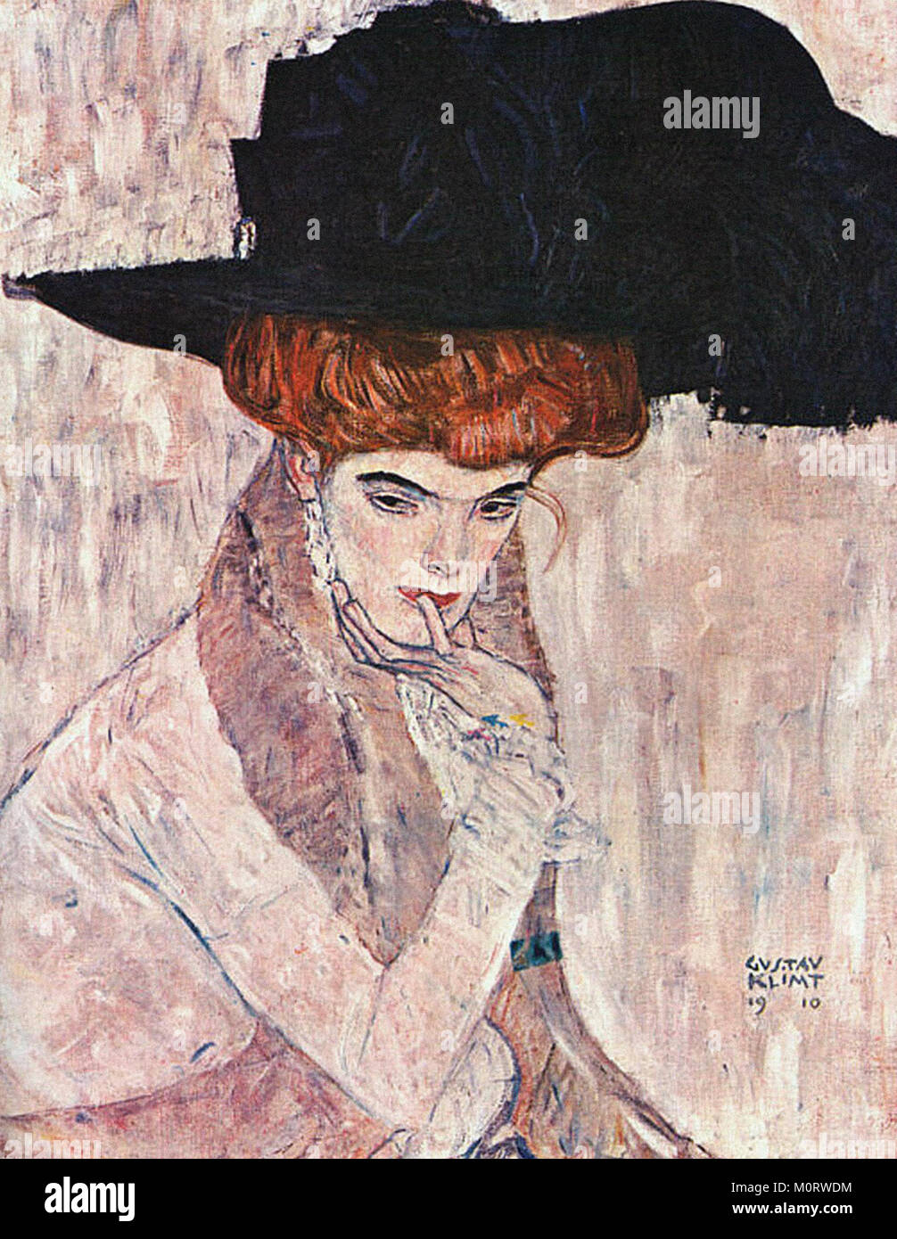 Gustav Klimt la piuma di Black Hat Foto Stock