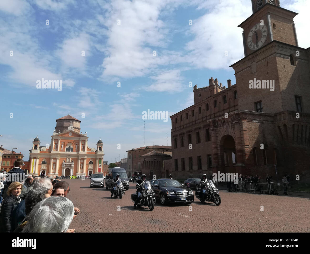 Un evento storico a Carpi, Reggio Emilia, il 25 aprile 2017, in occasione della Festa della Liberazione Nazionale con commemorazioni e celebrazioni locali. Foto Stock