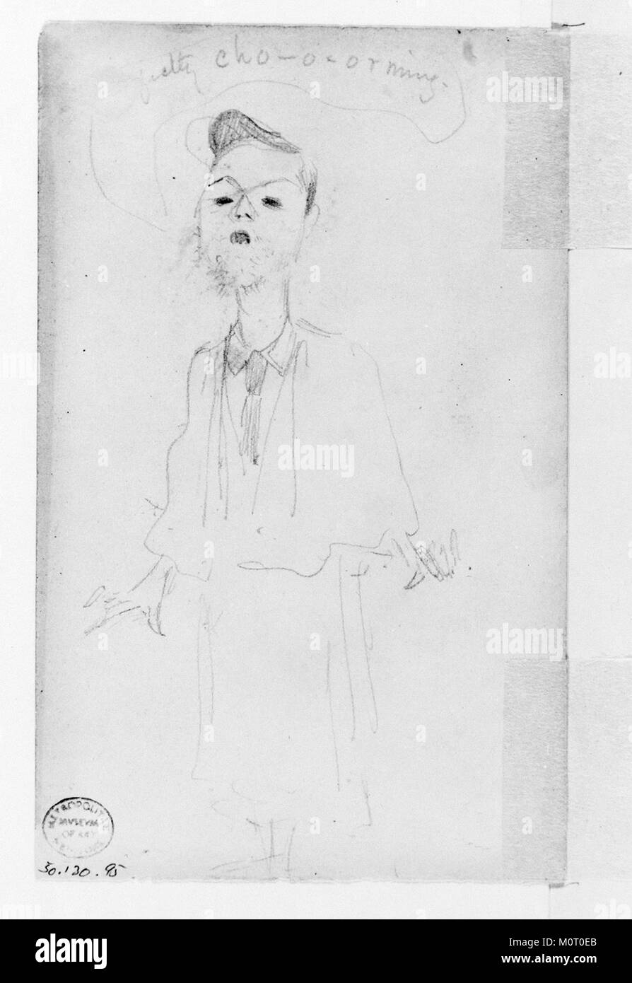 Questa opera d'arte è una caricatura di un uomo, ospitata al Metropolitan Museum of Art Il pezzo riflette una rappresentazione satirica del soggetto attraverso caratteristiche esagerate e uno stile umoristico. Foto Stock