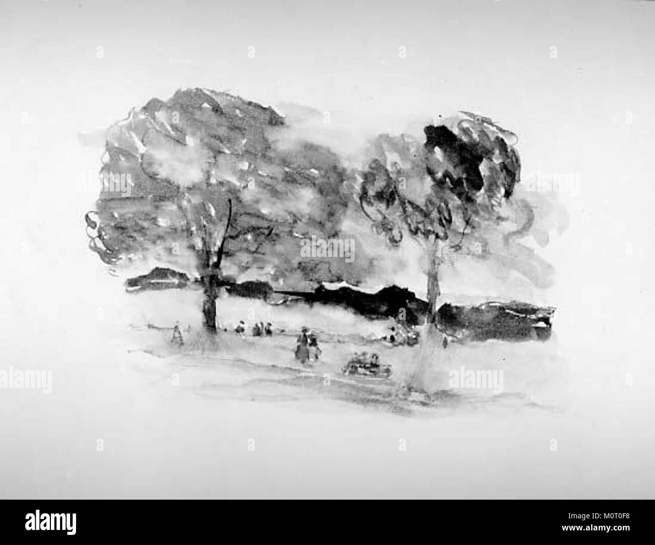 Central Park, situato a New York, è uno dei parchi urbani più famosi al mondo. L'immagine catturata dal Metropolitan Museum of Art mostra la bellezza naturale e le caratteristiche iconiche del parco. Foto Stock