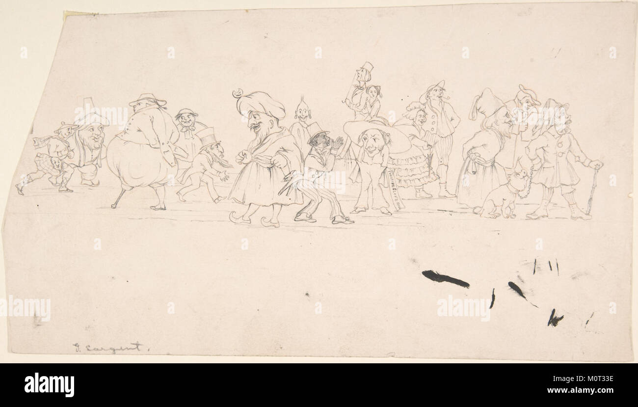 Questa caricatura della collezione del Metropolitan Museum of Art offre una rappresentazione satirica che riflette i temi sociali e culturali del suo tempo. Foto Stock