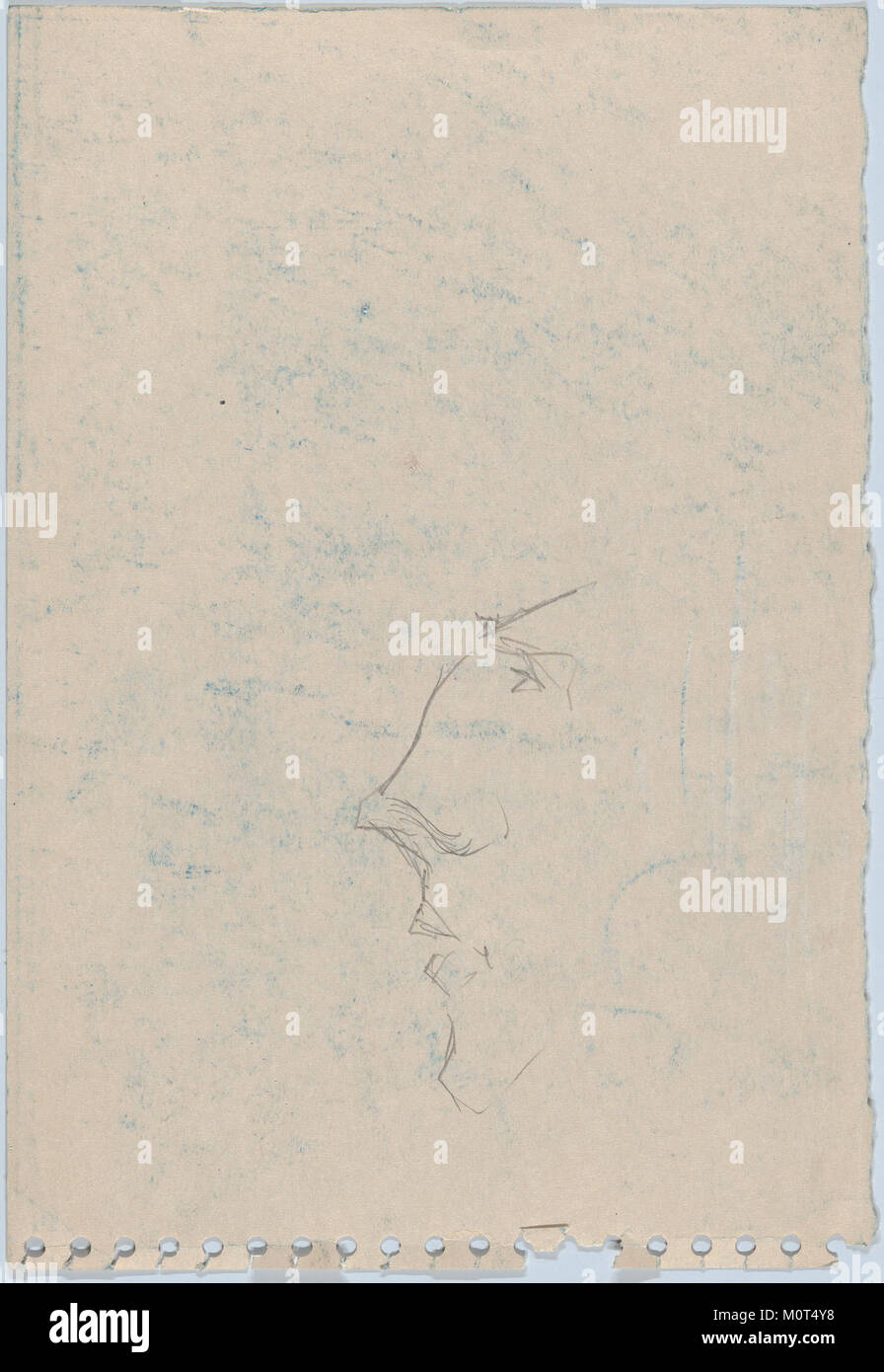 Questa caricatura su legno, raccolta da Arthur Heseltine, presenta la testa di un uomo di profilo. Mette in mostra un approccio artistico alla ritrattistica attraverso l'esagerazione, evidenziando caratteristiche in uno stile satirico. Foto Stock