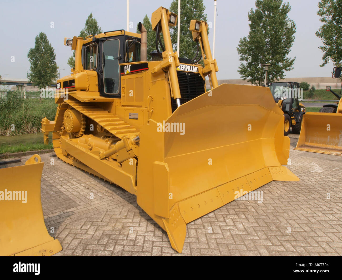 Il Caterpillar D7R è un modello di apripista utilizzato nelle attività di costruzione e movimento terra, noto per la sua potenza e durata. Foto Stock