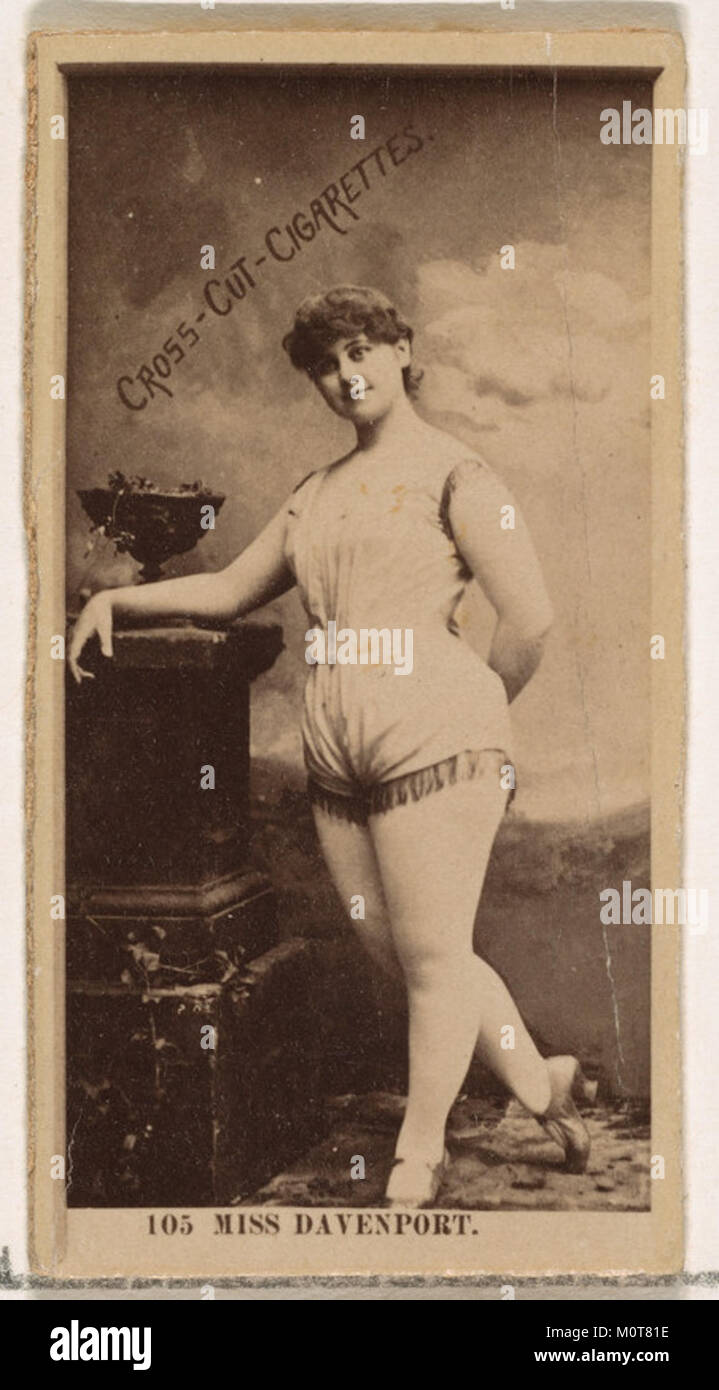 La carta numero 105 presenta Fanny Davenport, un'attrice americana del XIX secolo, parte della serie Actors and Actresses di Duke Sons & Co. Usata per promuovere le sigarette Cross Cut alla fine degli anni '1800 Foto Stock